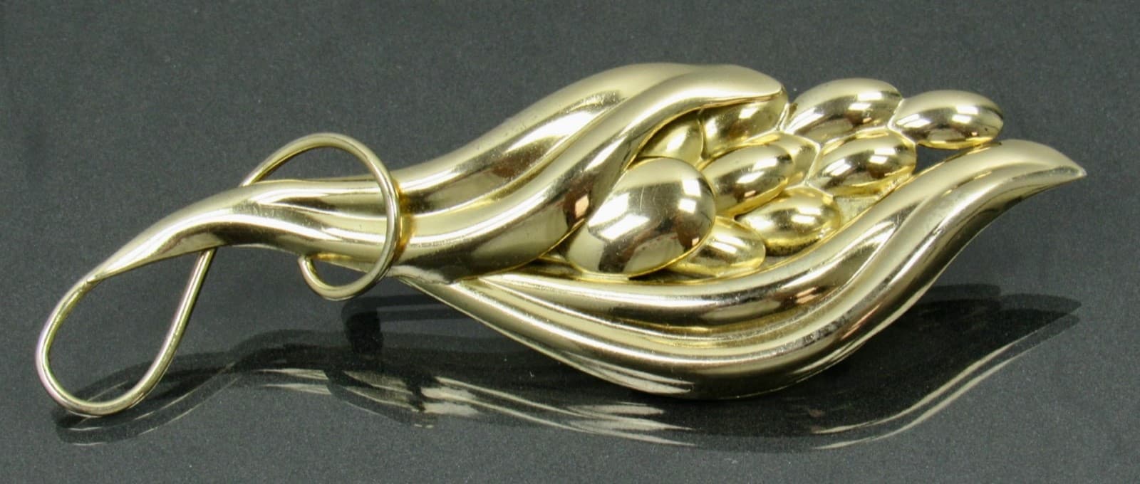 Huge Rare NAPIER Vermeil Sterling Silver Abstract Floral BROOCH PIN 25.2gm