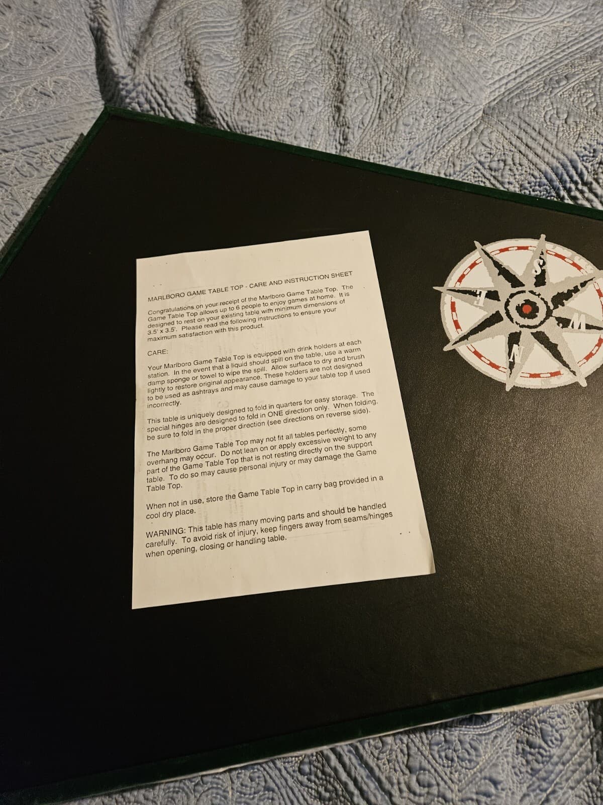 MARLBORO UNLIMITED COMPASS POKER TABLE TOP PORTABLE WITH TRAVEL CASE 4