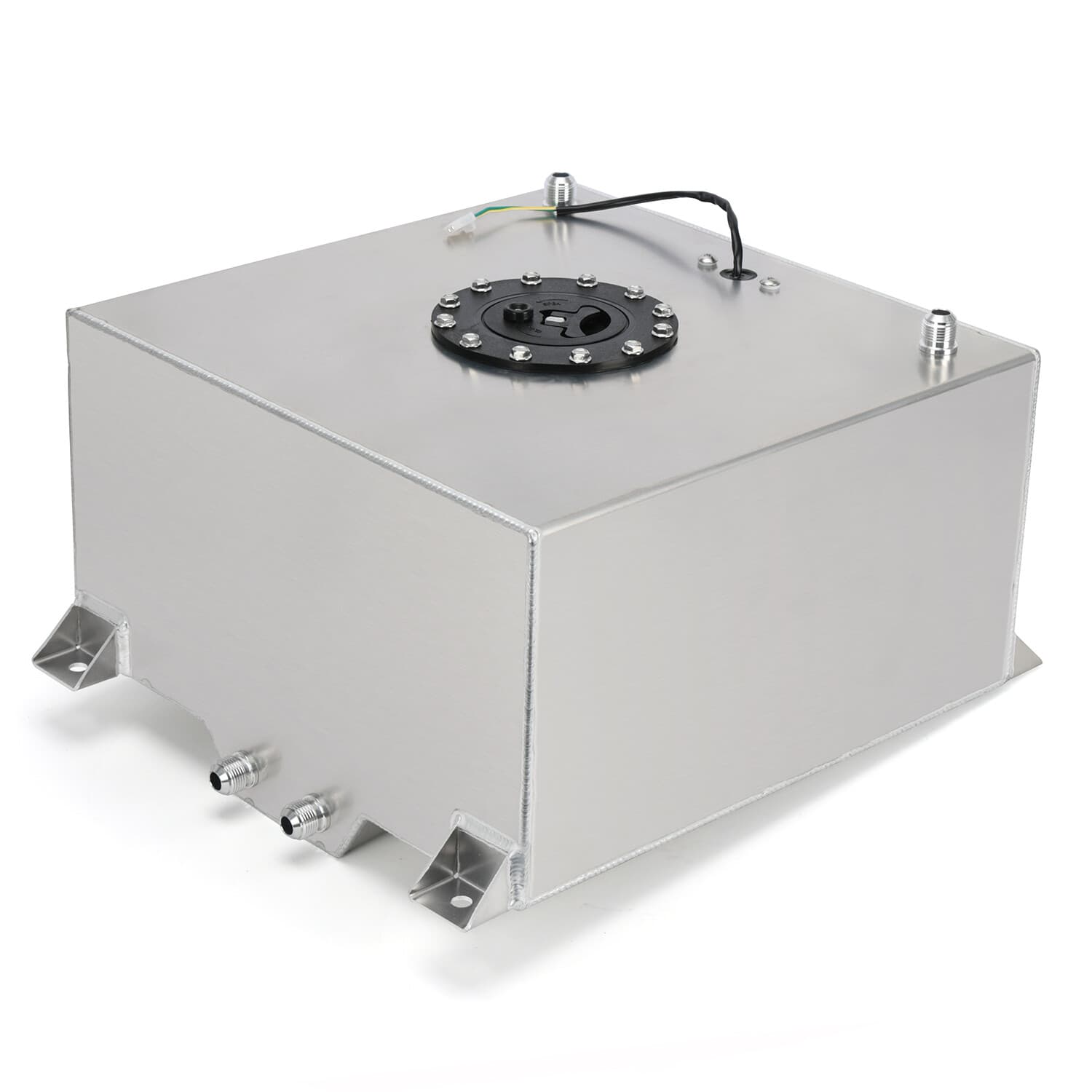 40L 10 Gal Aluminum Fuel Surge Cell Tank Fitting Sensor Foam Inside NEW