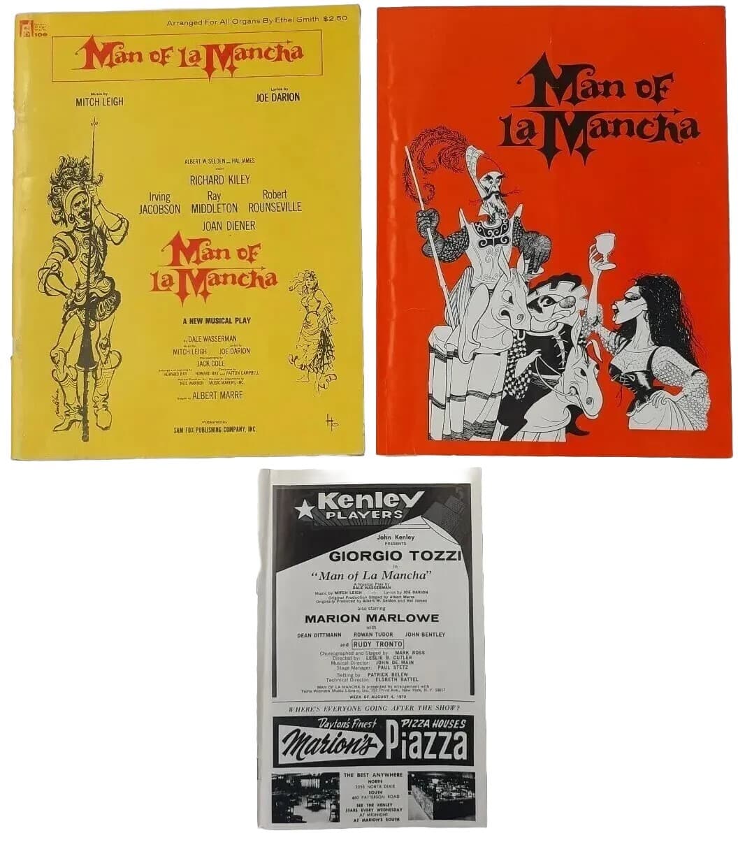 KENLEY PLAYERS Dayton Ohio Man Of La Mancha Program Brochure & Sheet Music  VTG