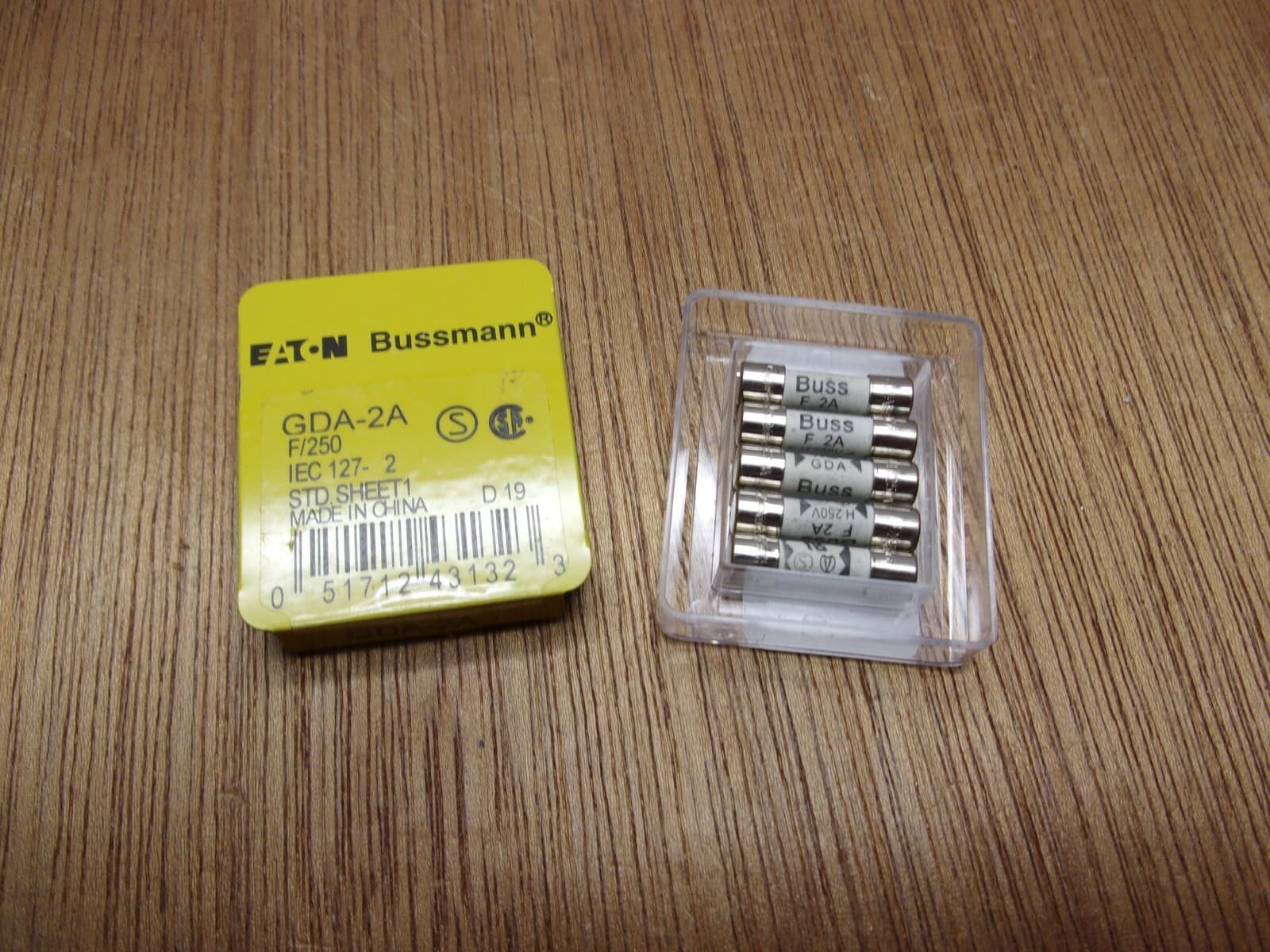 (Qty.5) Eaton Bussmann GDA-2A Cylindrical Fast Acting Ceramic Fuse 250VAC 6