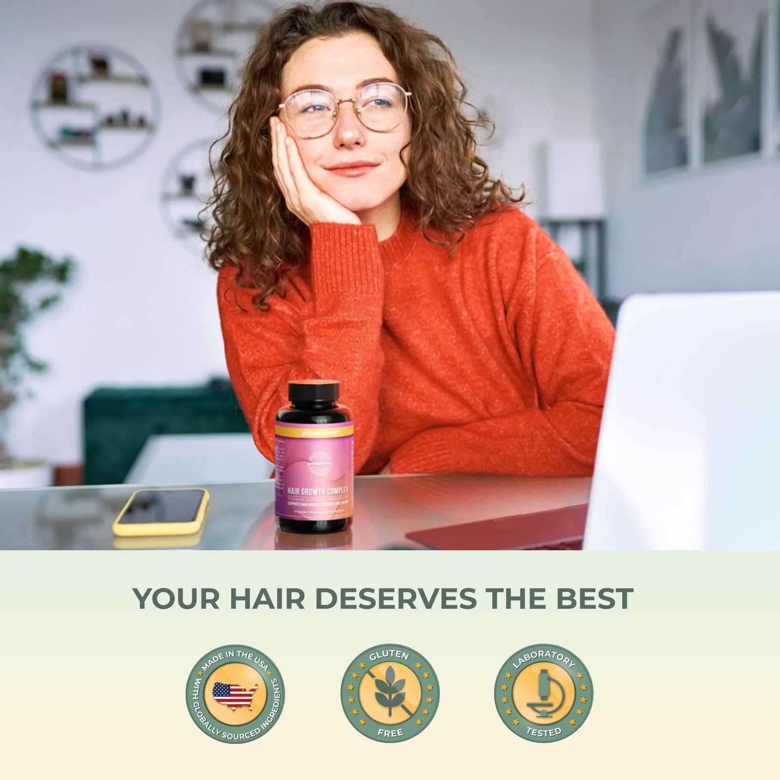 Primal Harvest Hair Vitamins – 60 Biotin & Zinc Pills for Women & Men Hair Growt 3