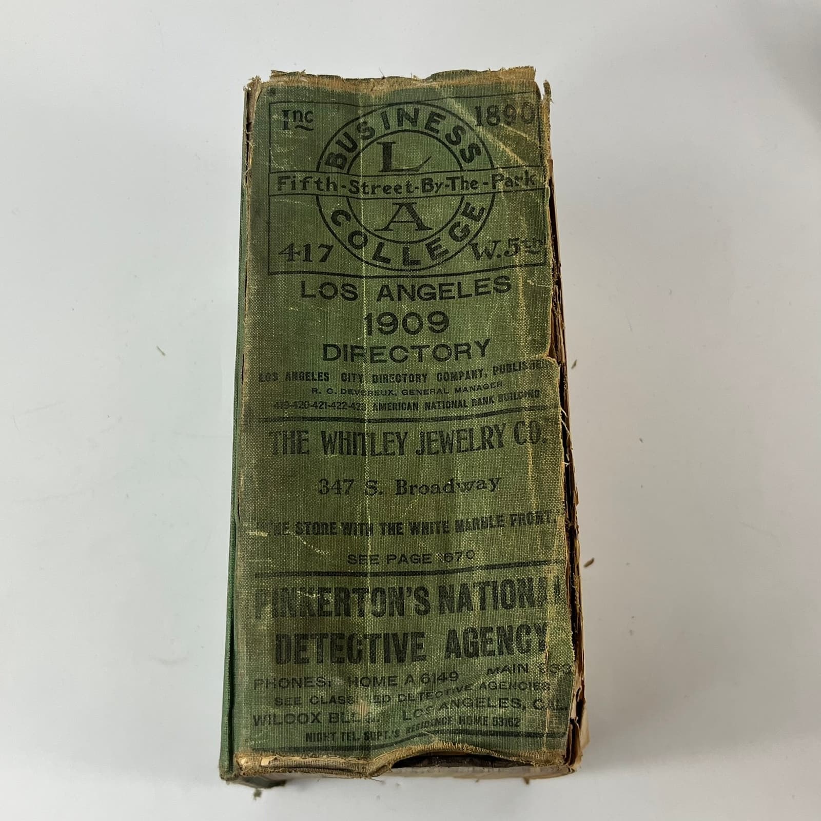 1909 Los Angeles CA City Directory POOR Ancestry Genealogy Antique Vtg Reference 3