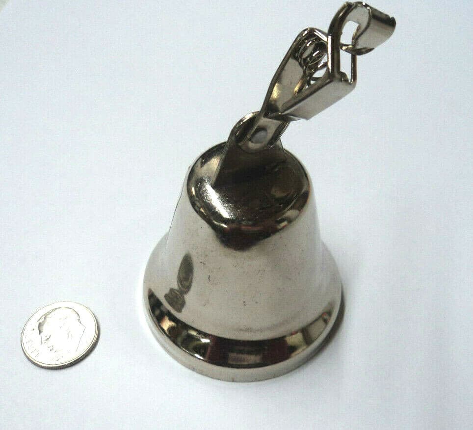 Large Nickel Bell with Clip, FOUR, Strike Alarm Know When Fish Bite! #N-5