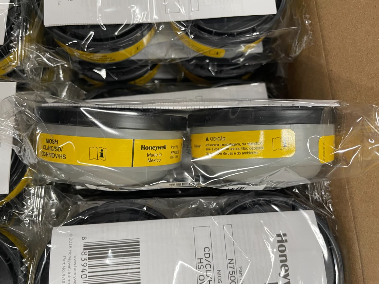 (18 Pair) Honeywell North Organic Vapor/Acid Gas Respirator Cartridge N75003L 2