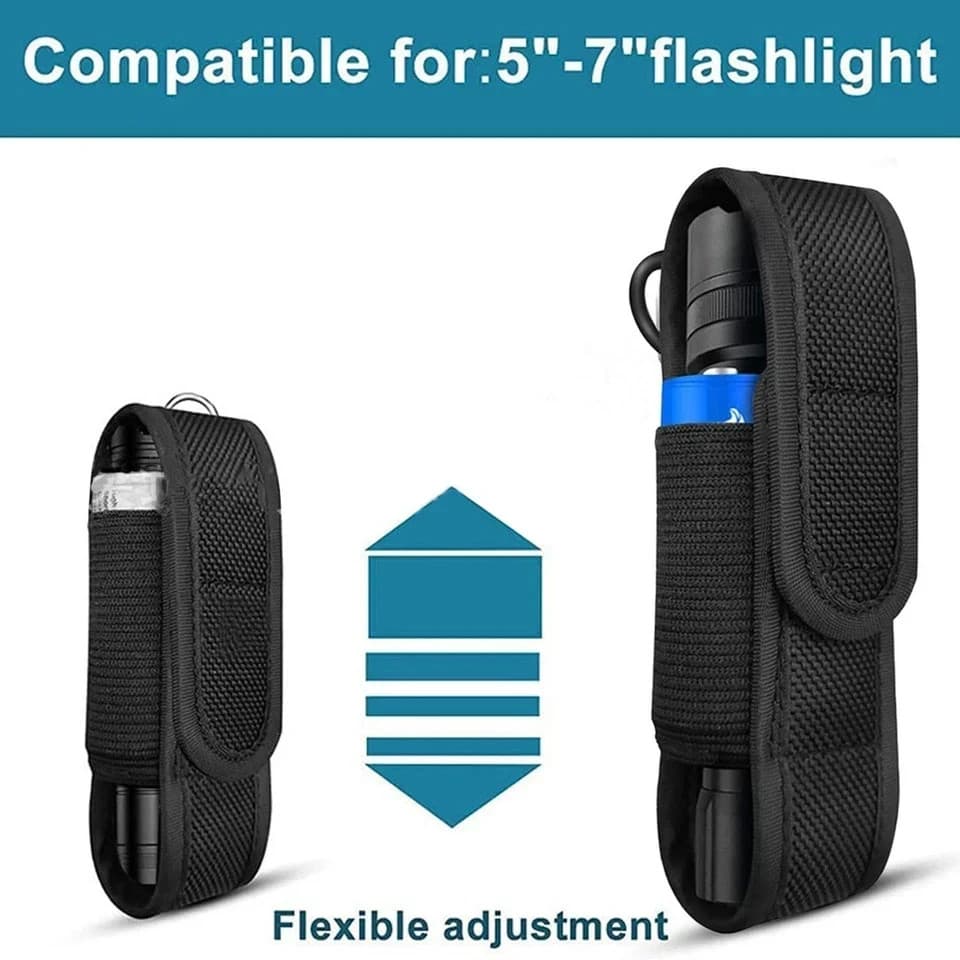 Waterproof Flashlight Holder Nylon Belt Holster Flashlight Torch Case Pouch 3