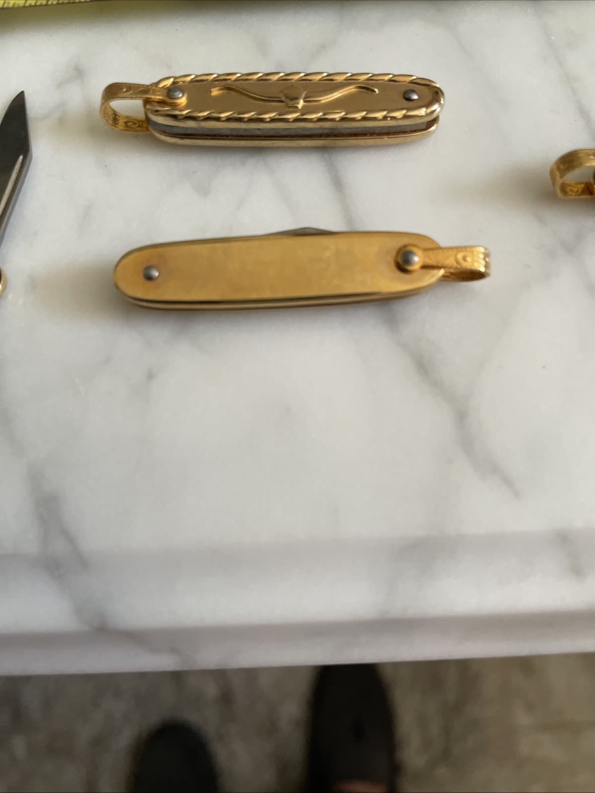 VINTAGE IMPERIAL PROV RI USA GOLD POCKET WATCH CHAIN KNIFE FOB KNIVES TOOLS 3