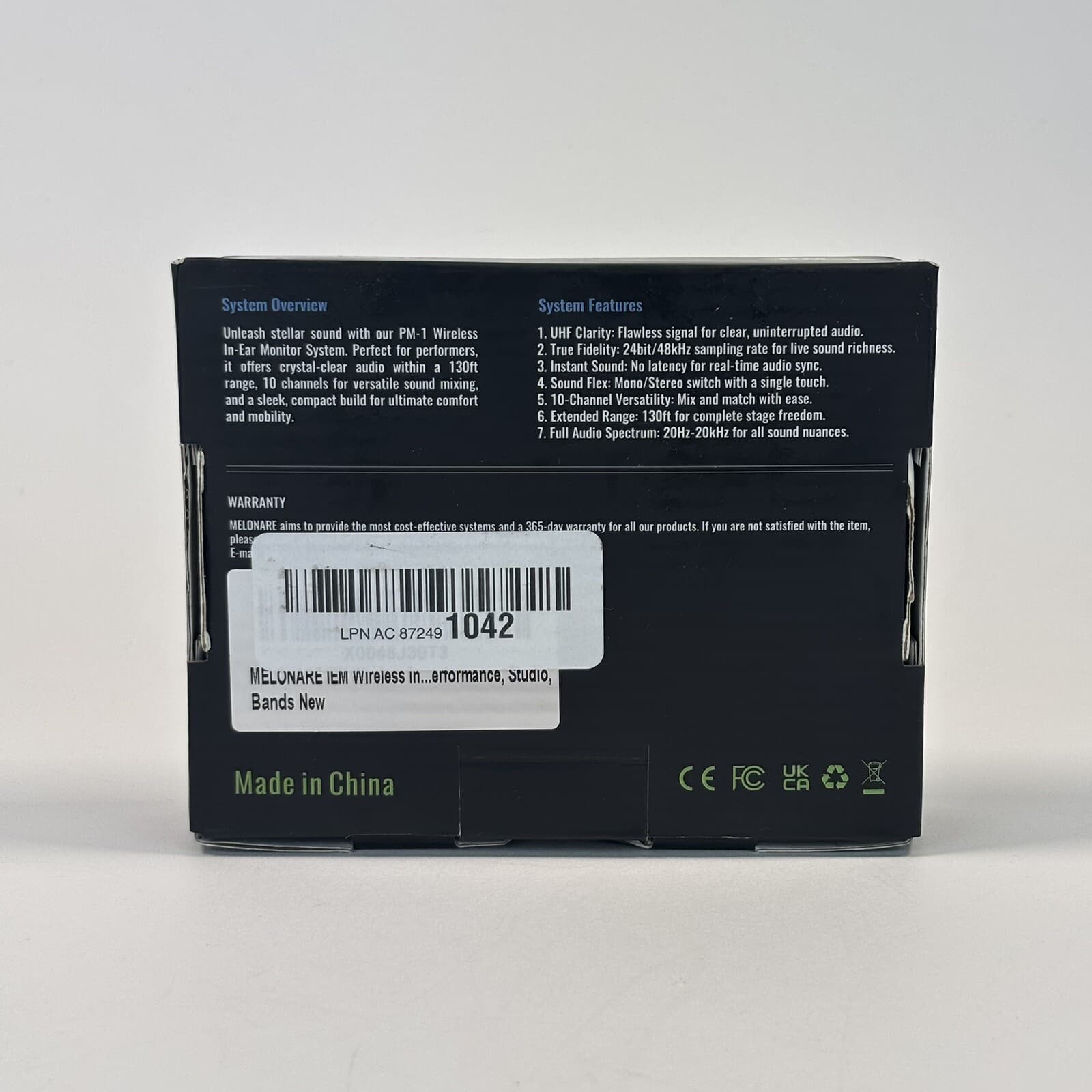 Melonare PM-1 Wireless in-Ear Monitor System - UHF 500MHz Transmitter & Receiver 2