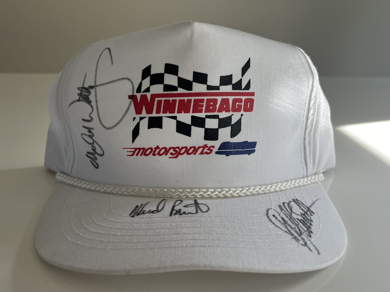 Vintage NASCAR Racing Winnebago Motorsports Autographed Hat Waltrip Labonte