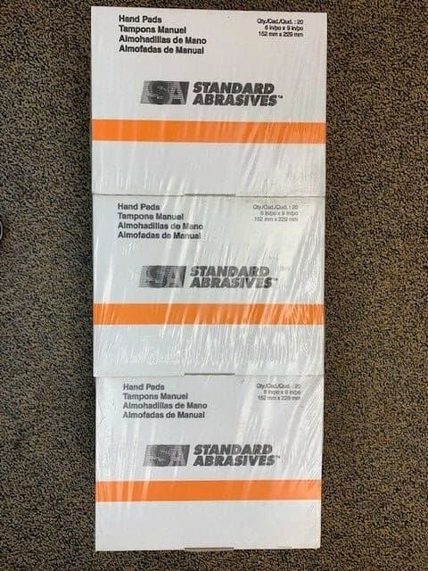 STANDARD ABRASIVES #827505 6"X9" MAROON HAND PAD 3 BOX OF 20 = 60 PIECES 3