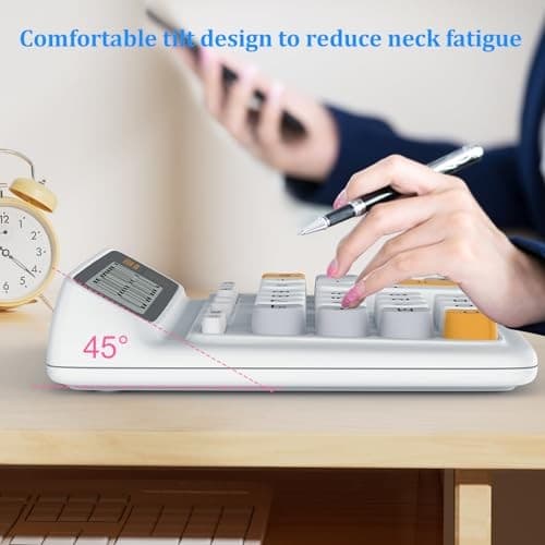 Desktop Calculator with Extra Large 5-Inch LCD Display, 12-Digit Two Way Grey 3