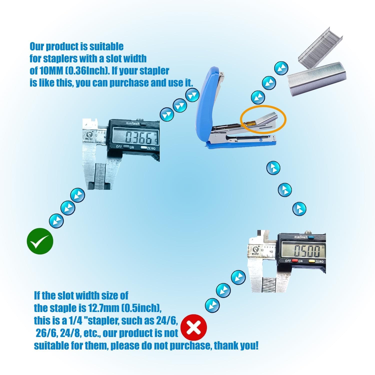 3000pcs No.10 Staples, for Max HD-10D,Swingline Tot Mini Stapler, and Other M... 6