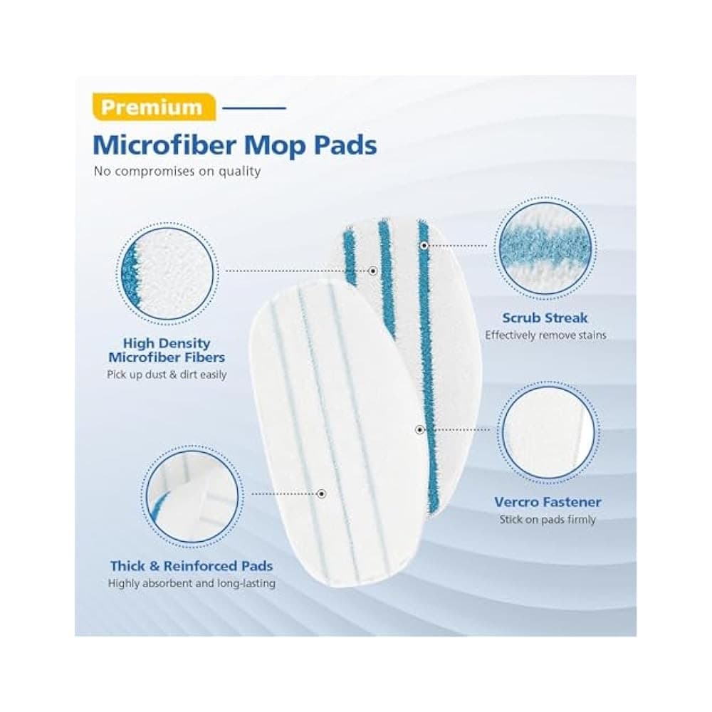 Replacement Steam Mop Pads, Super Absorbent Microfiber, 6 Pack Value 2