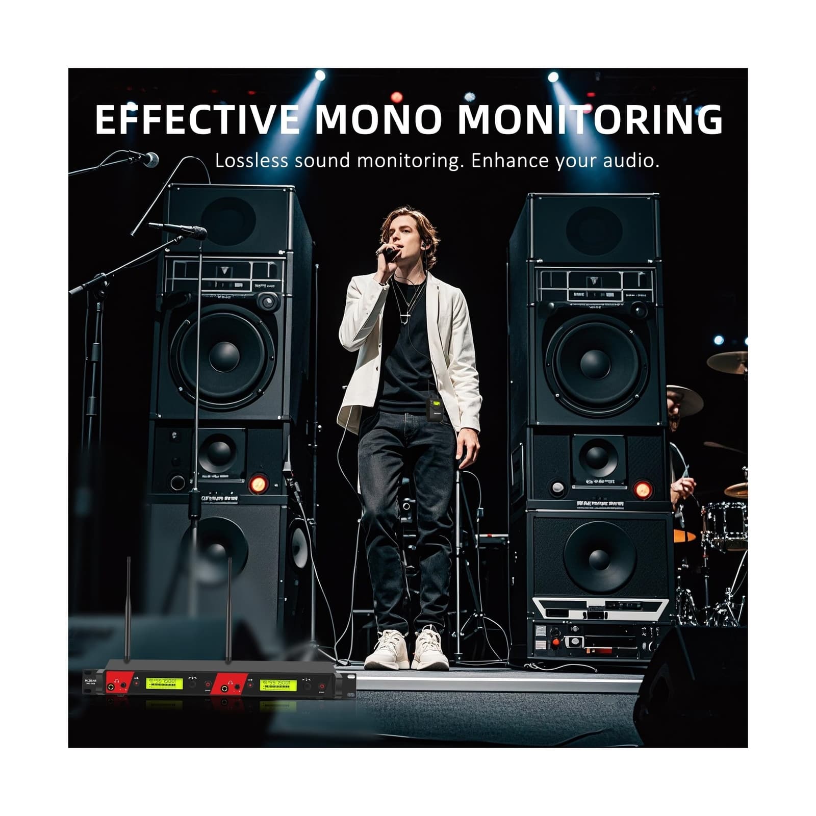 Wireless in Ear Monitor System, 2 Channel 4 Bodypacks Pro Mono IEM System for... 6