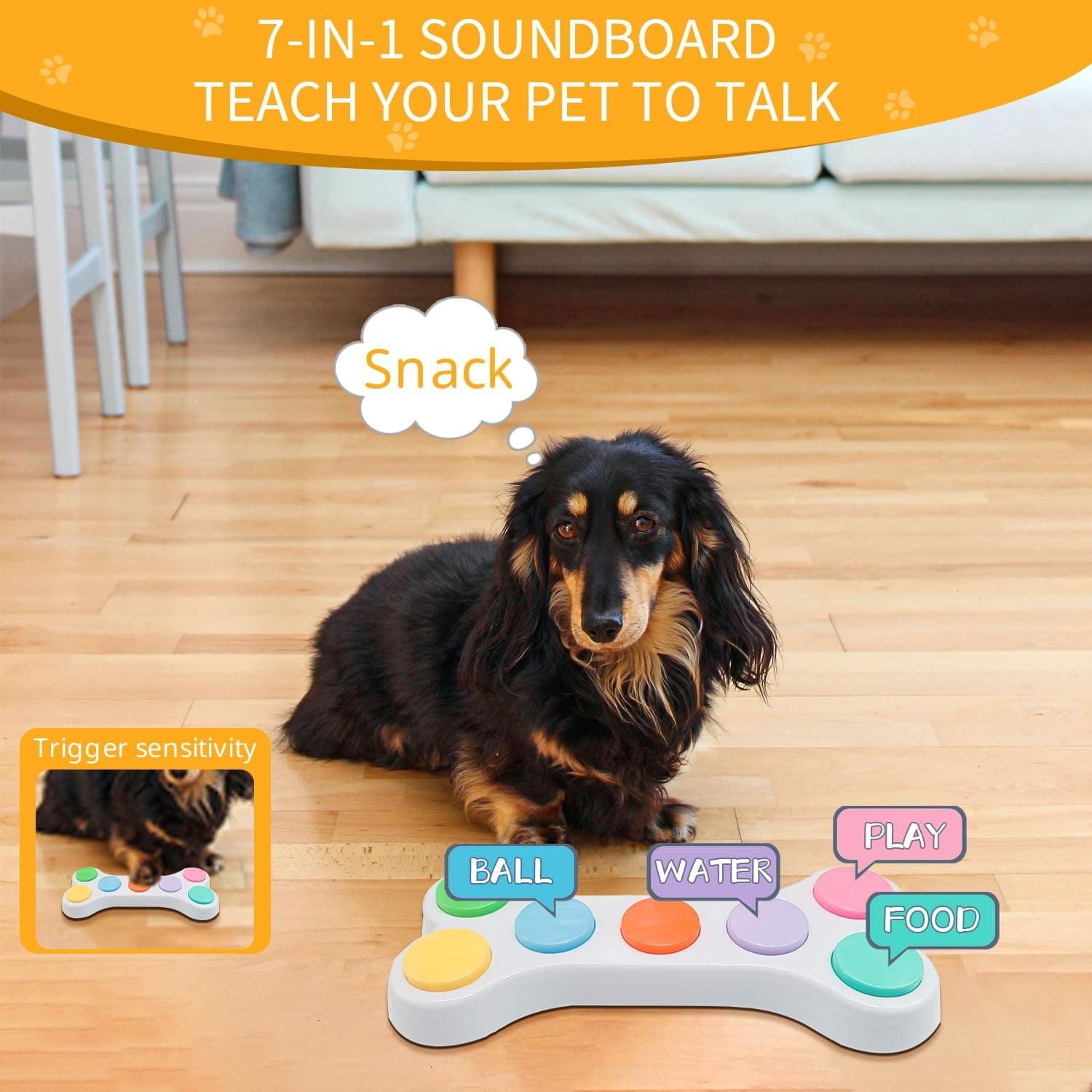 RIBOSY Dog Buttons for Communication, 7 in 1 Dog Talking Button Set, Recordab... 5