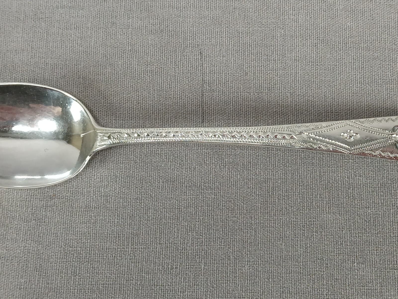 Alice & George Burrows II London Bright-Cut Sterling Silver Spoon C.1802 3