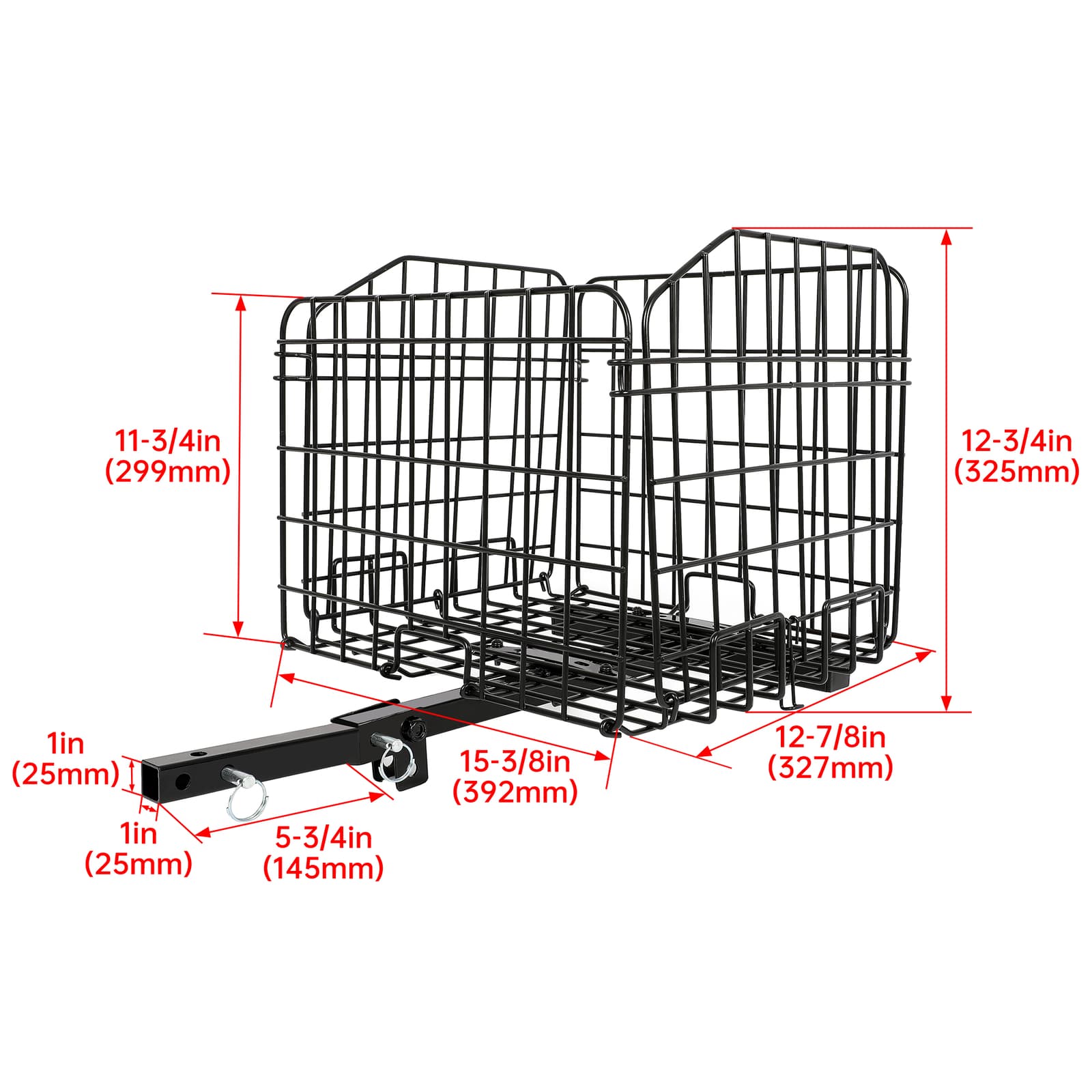 Folding Rear Basket For Most Mobility Scooters Power Chairs w/1" Hitch Receiver 2