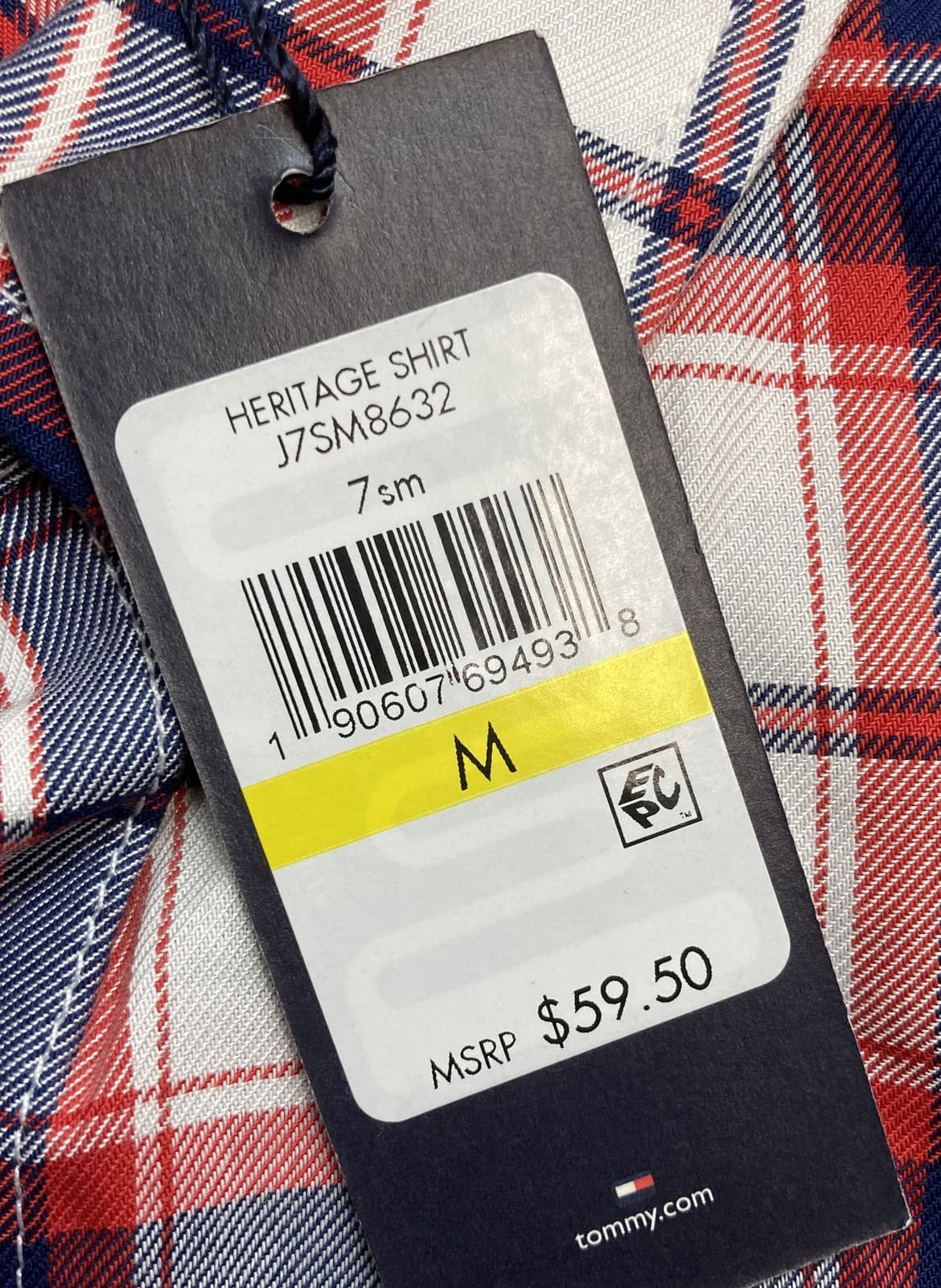 Tommy Hilfiger Red White Blue Plaid Heritage Button Down Shirt Women's M NWT 4