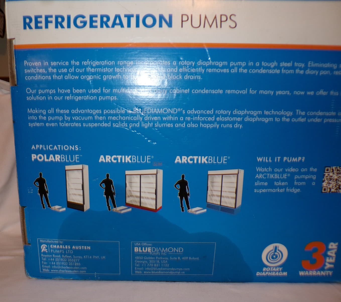 Blue Diamond Arctik Blue Diary Cabinet Pump New Sealed X87-858 X87858 2