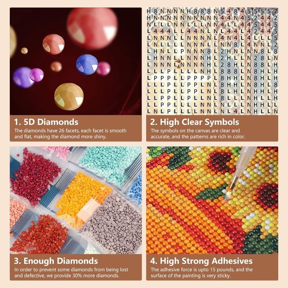 SJUTOUCI Cardinal Diamond Painting Kits for Adults, Art multicolored  4