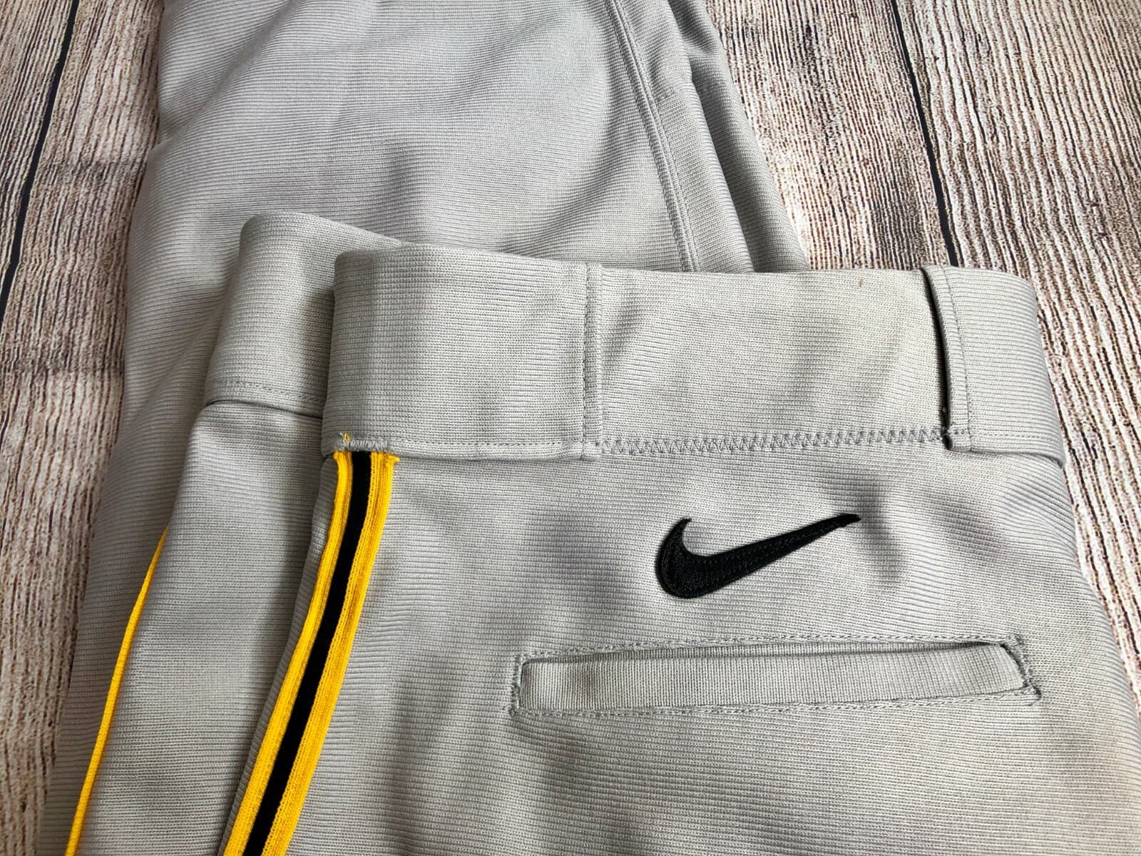 Nike Dri-Fit Men's Baseball/Softball Pants Grey with Black/Gold Piping  2