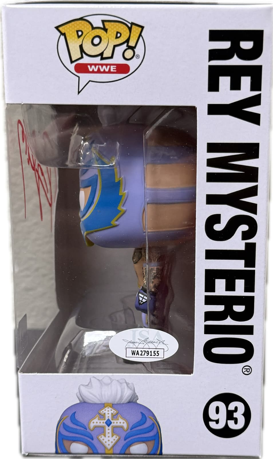 Rey Mysterio Signed Autographed Funko POP Figure #93 JSA Authenticated Red 2