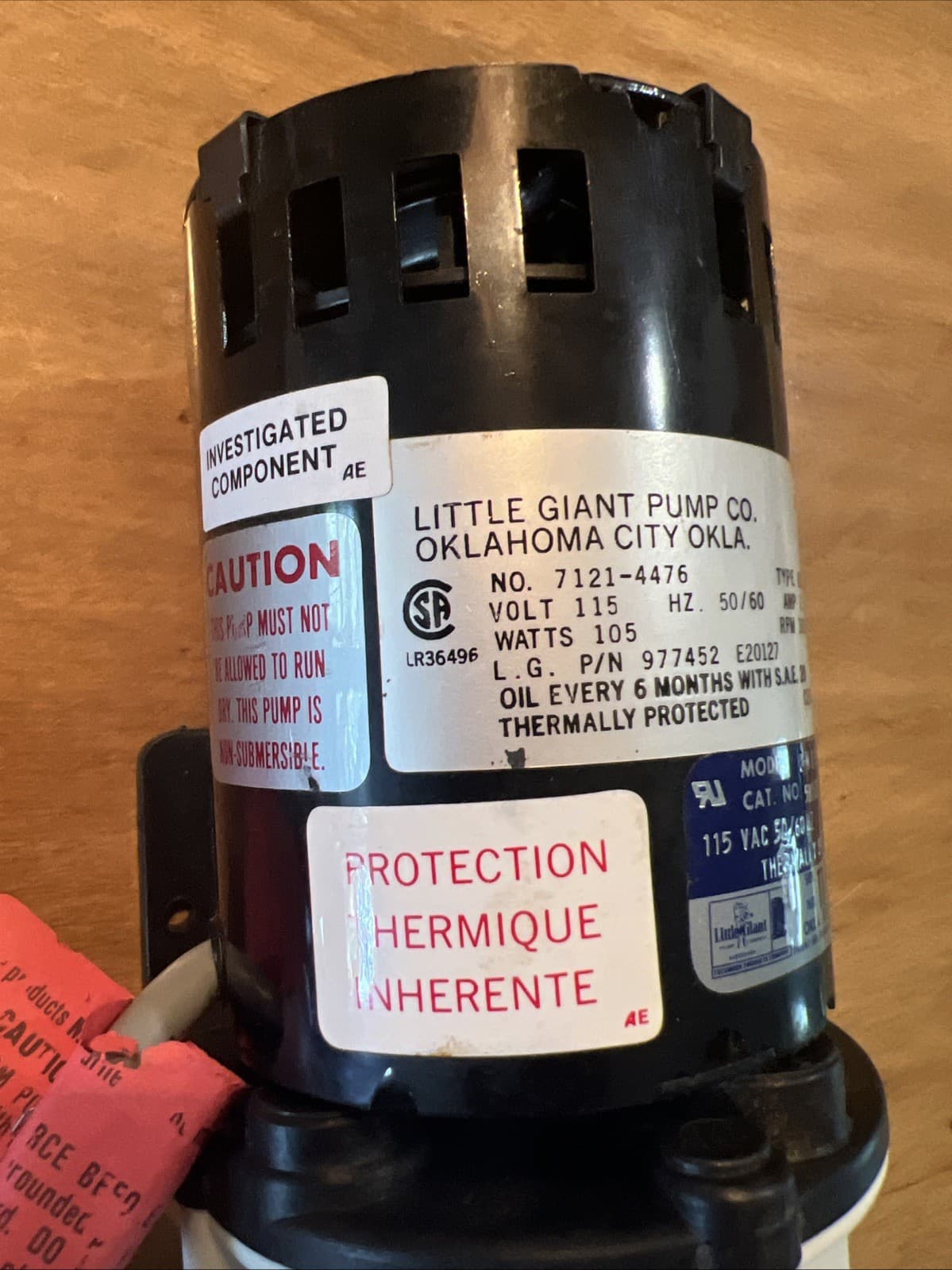 Little Giant Pump 580503 1/25 Hp Polypropylene Magnetic Drive Pump   115V   1/2" 3