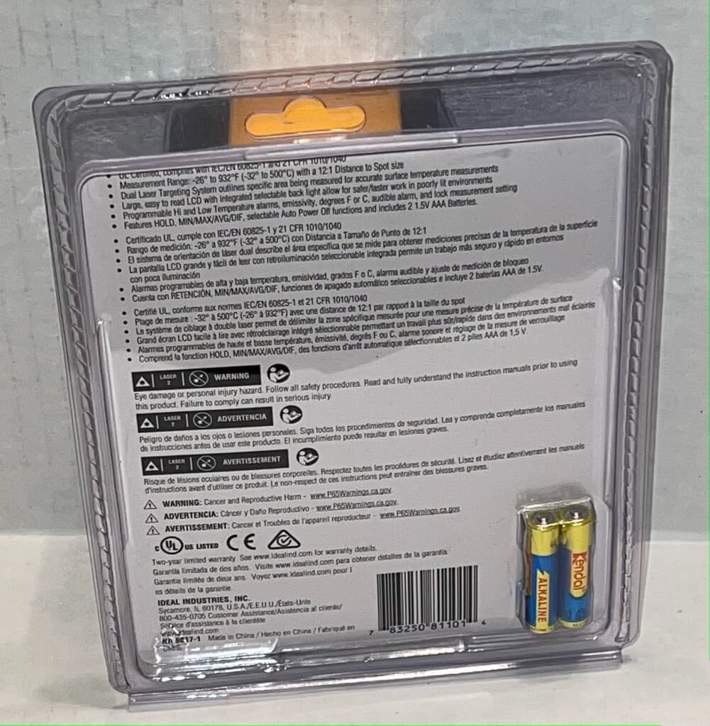 IDEAL 61-847 - Dual Laser Targeting 12:1 Infrared Thermometer NEW 4