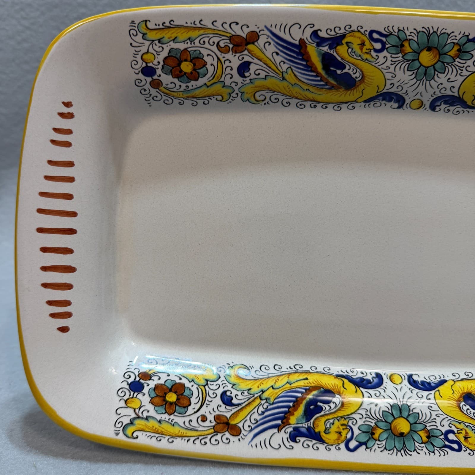 Ceramica Nova Deruta Italian Serving Platter Majolica Hand Painted Rectangular 6