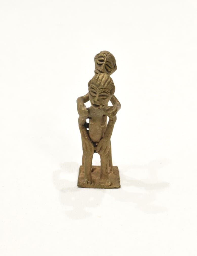 African Ashanti Brass Erotic Couple Statue Ghana 2