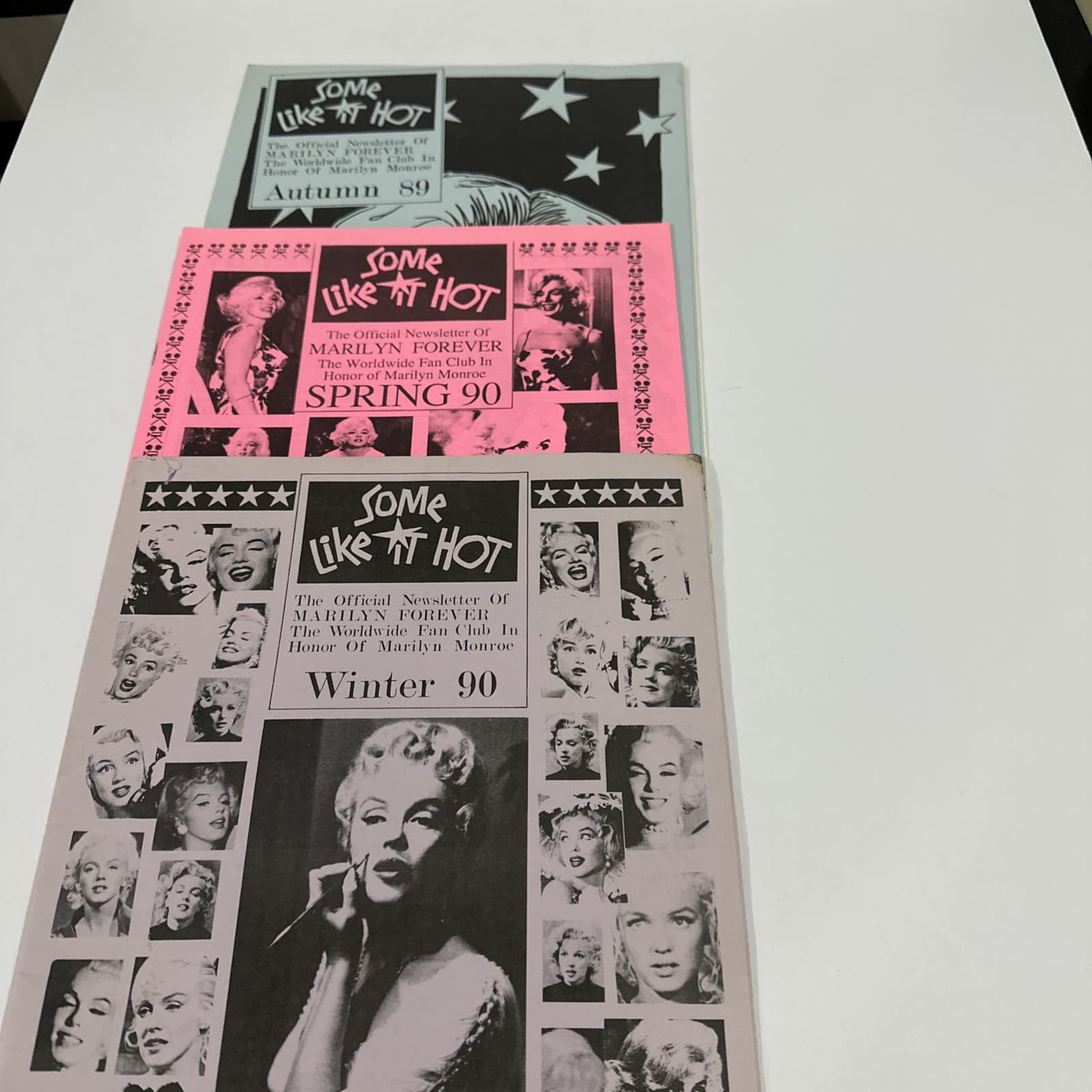 3  MARILYN MONROE  Some Like It Hot Official Newsletters 1989-1990