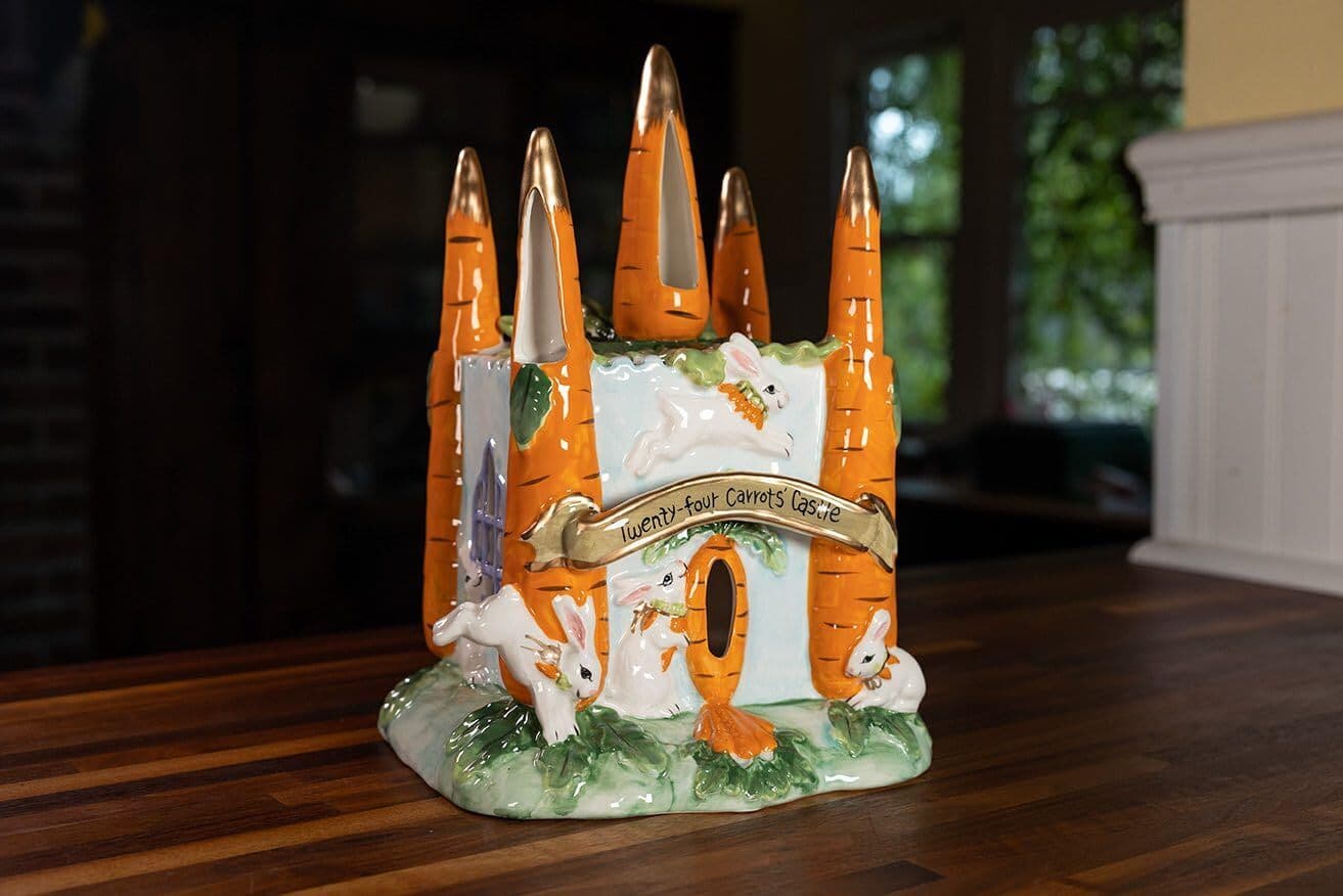 Blue Sky Clayworks Carrot Castle Candle House Candle Holder Easter Decor 3