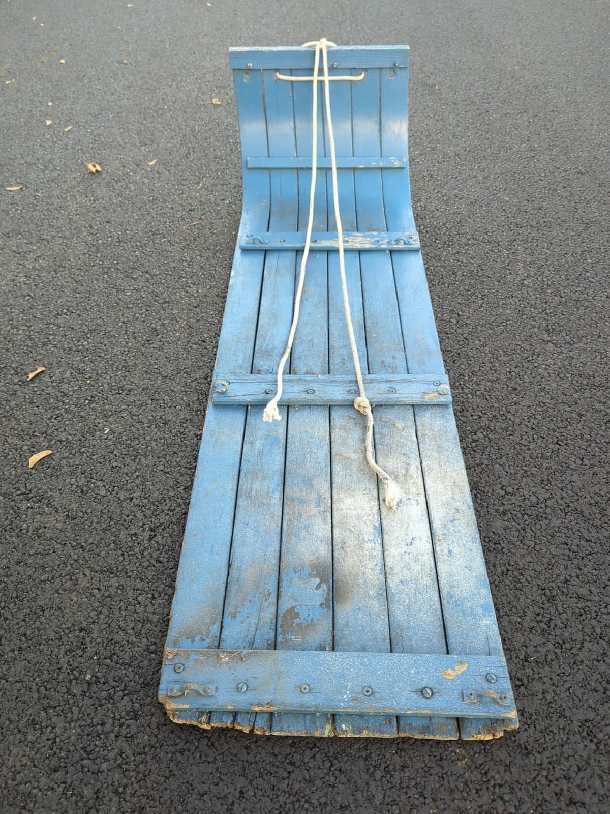 ✨VINTAGE✨ Wooden Toboggan Sleigh Snow Sled Bobsled Christmas Toy - ANTIQUE 4