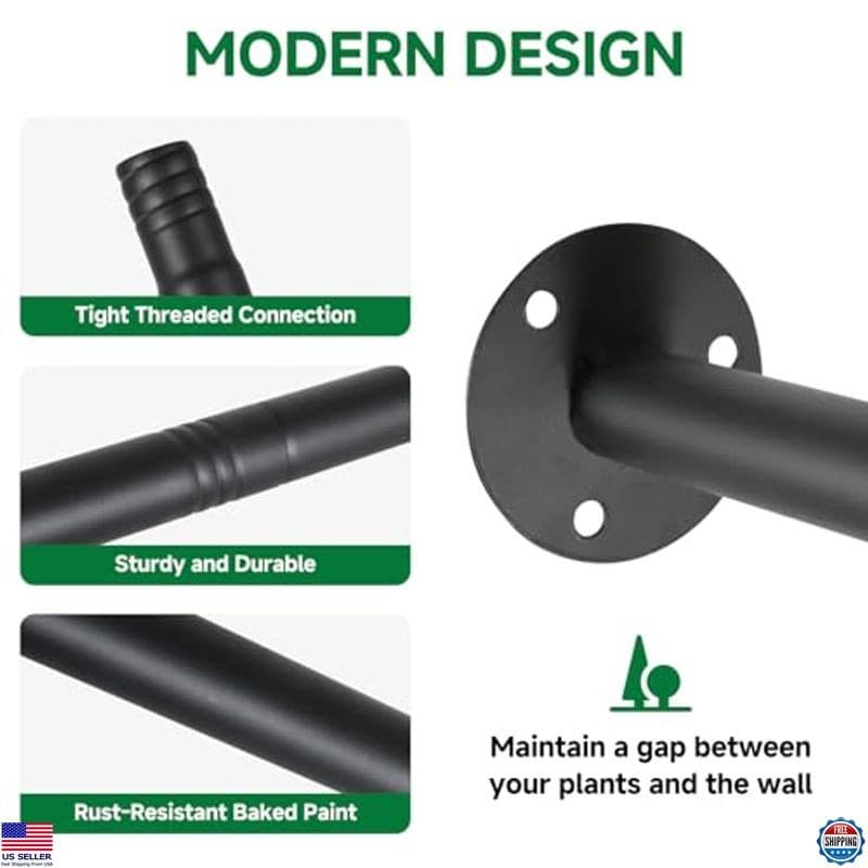 Set of 2 Metal Hanging Planters - 63" Indoor Plant Hanger for Ceiling & Window 2