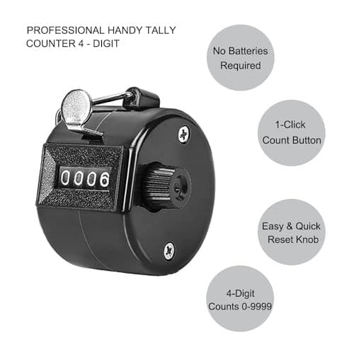 Clicker Counter Handheld Tally Counter 4-Digit Number Counter, 2 Black Green 4