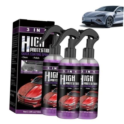  3 in 1 High Protection Quick Car Coating Spray, 3PCS Car Scratch Nano Repair 
