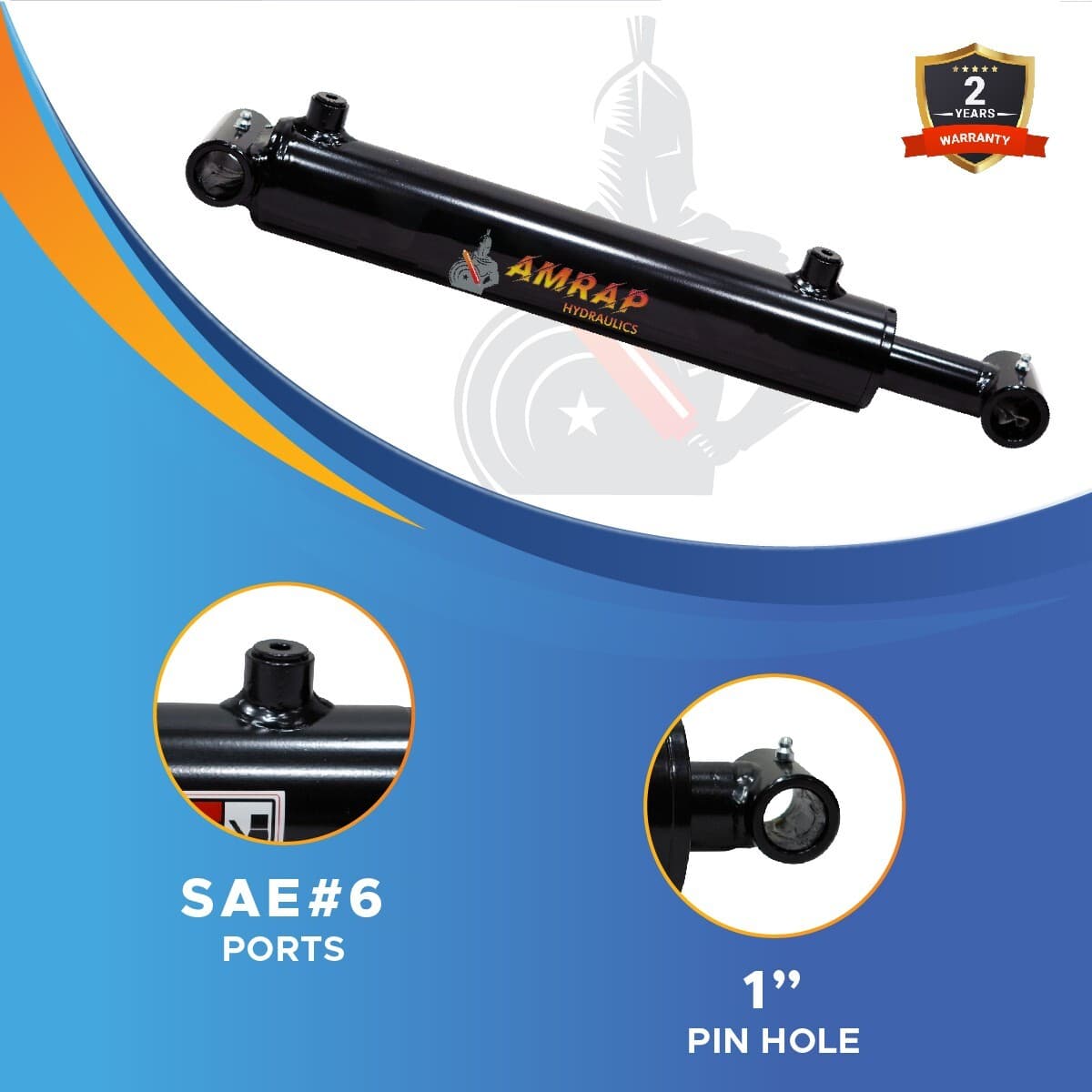 2x10 Hydraulic Cylinder 2" Bore 10" Stroke - Double Acting Welded Cross Tube 3