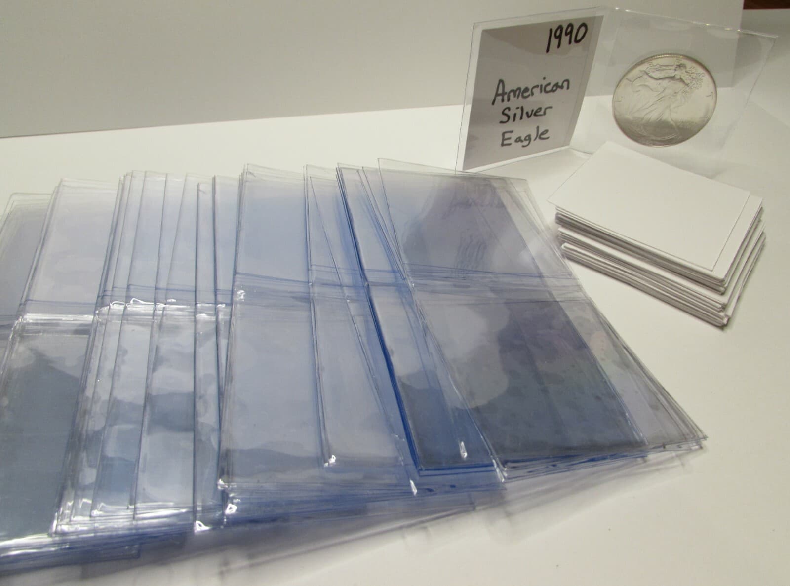 25 Archival Quality Mylar 2.5" plastic coin flips + paper inserts - PCGS NGC Kit 2