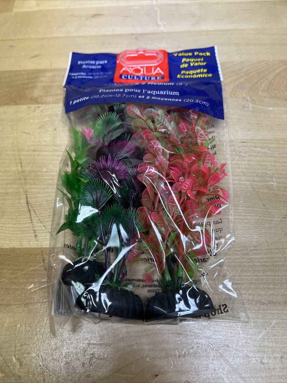 3 Pack Each Aqua Culture Aquarium Plants 1 Small (4-5") 2 Medium (8") (6 TOTAL) 4