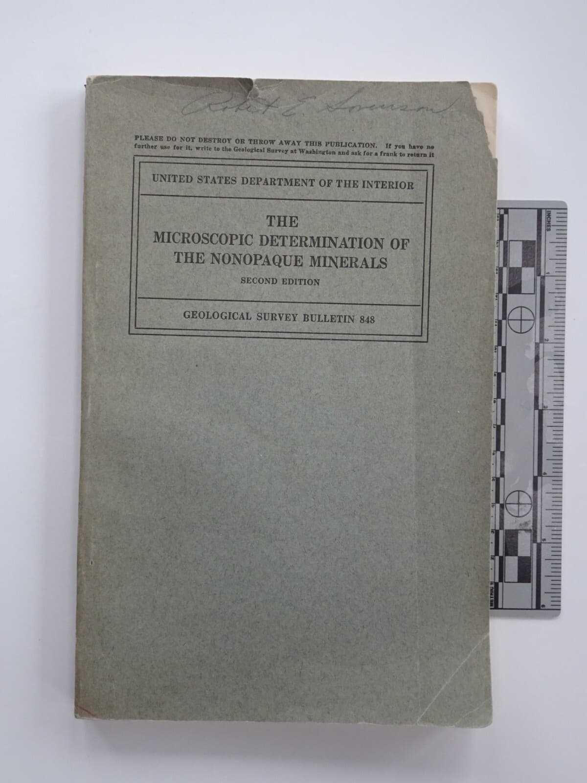 Book - The Microscopic Determination of the Nonopaque Minerals, GSB 848