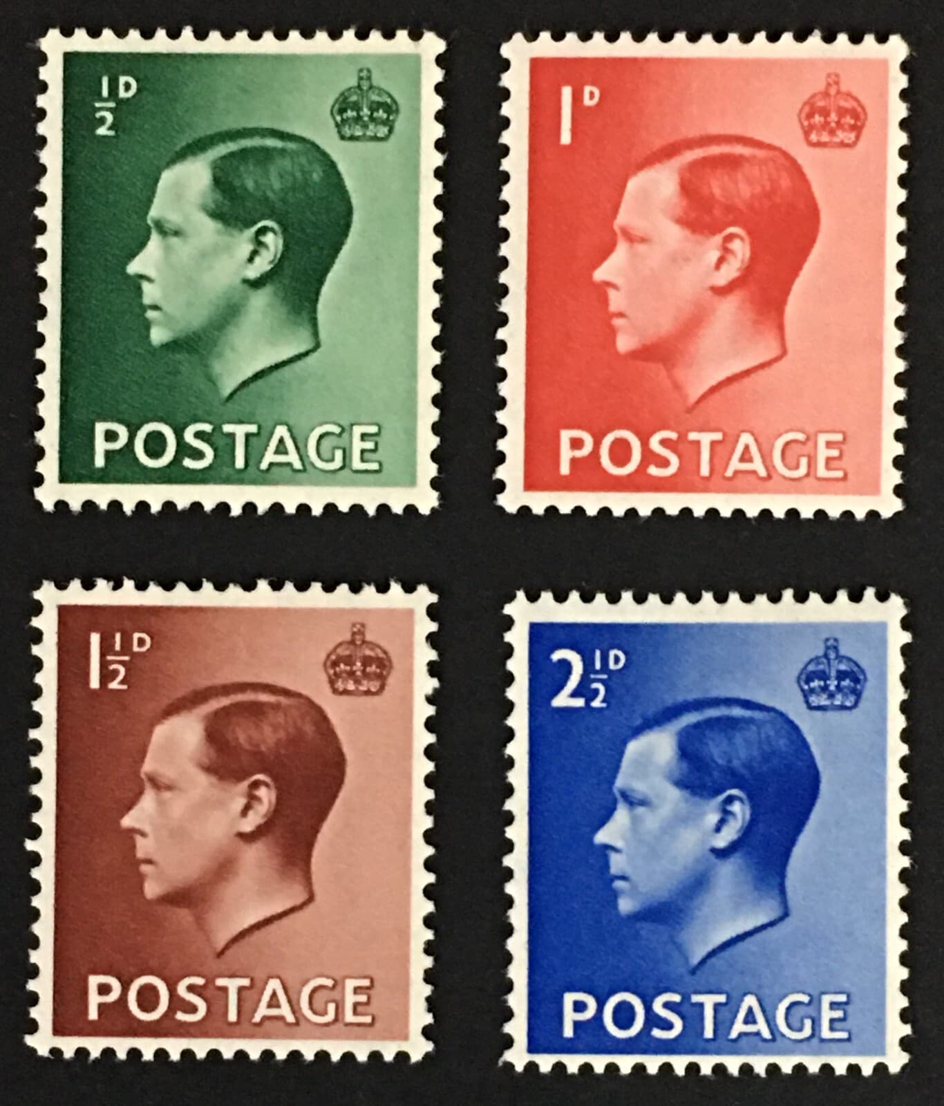 GB KEVIII 1936 Definitives Set of 4 SG457 - SG460 MNH
