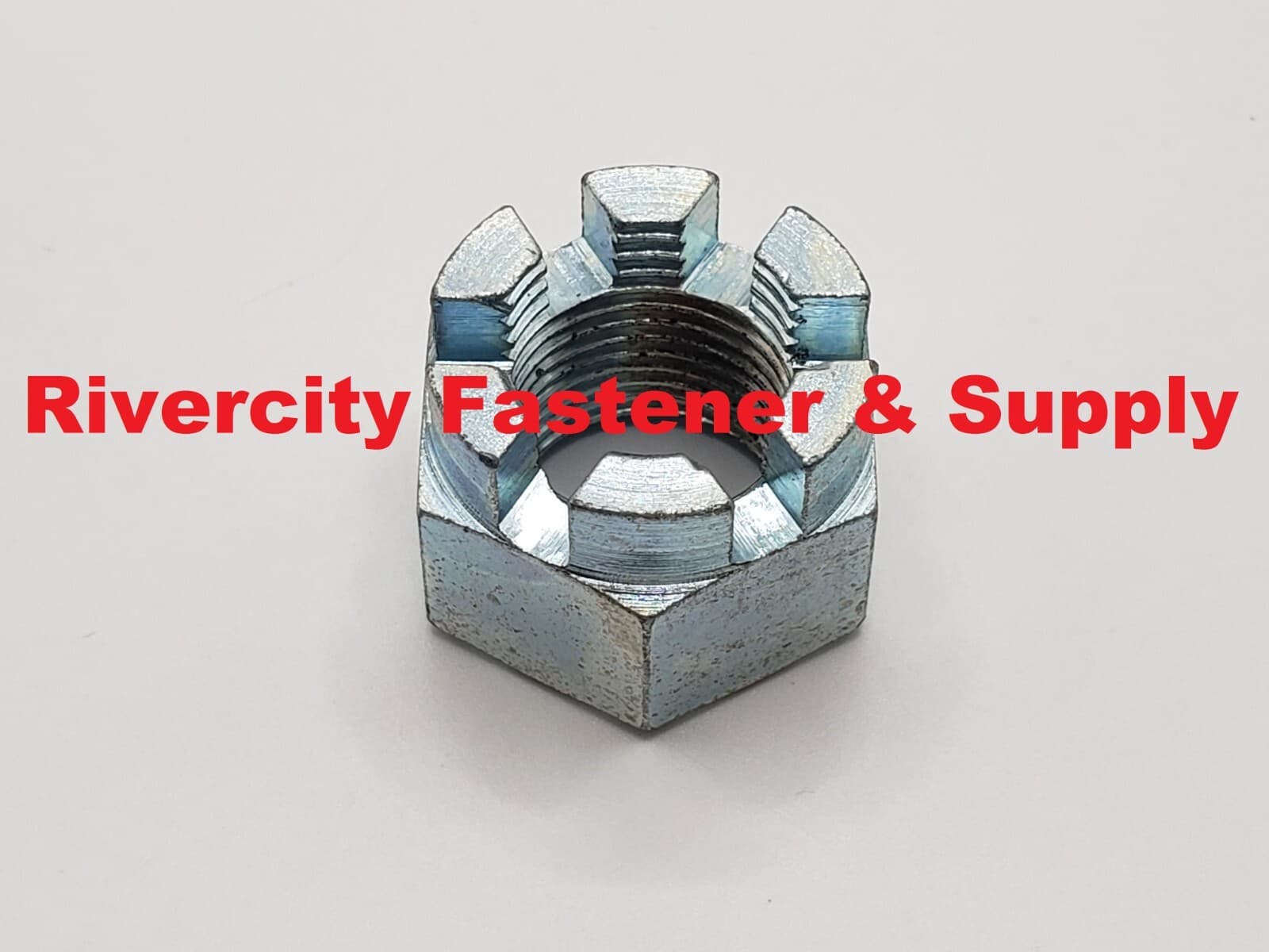 (1) 3/4-16 Slotted Hex Castle Nut Zinc Plated 3/4x16 Fine Thread Lock Nut