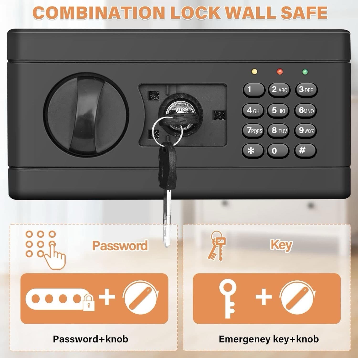43.3”inch Tall Fireproof Wall Safes Between the Studs, with Combination Lock 5
