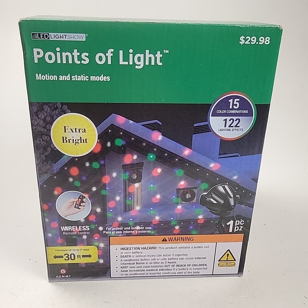 LED Lightshow Christmas Lights Projector 122 Lighting Effects Indoor/Outdoor NIB 2