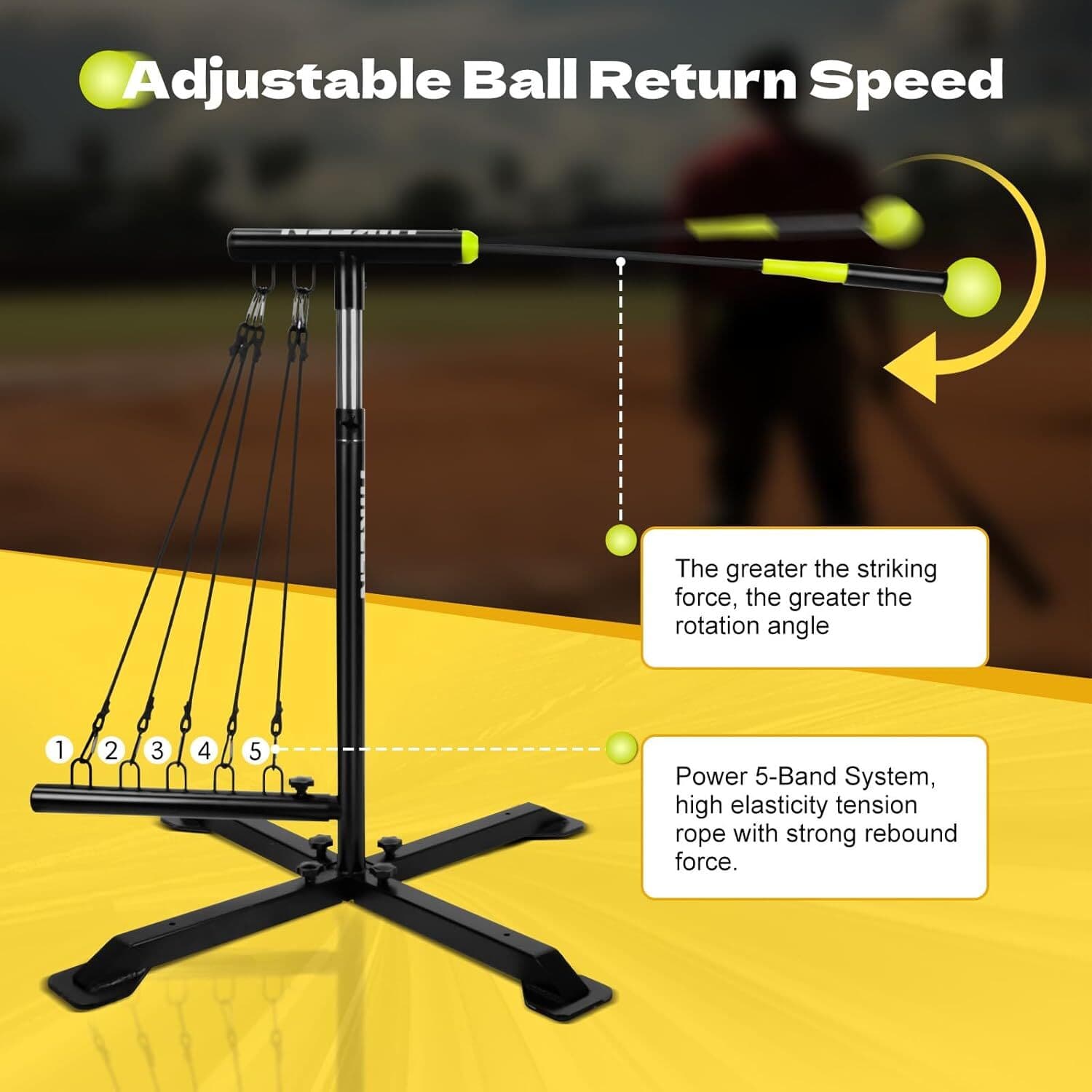 Baseball Softball Swing Trainer Aid, Adjustable Baseball Training Equipment 2