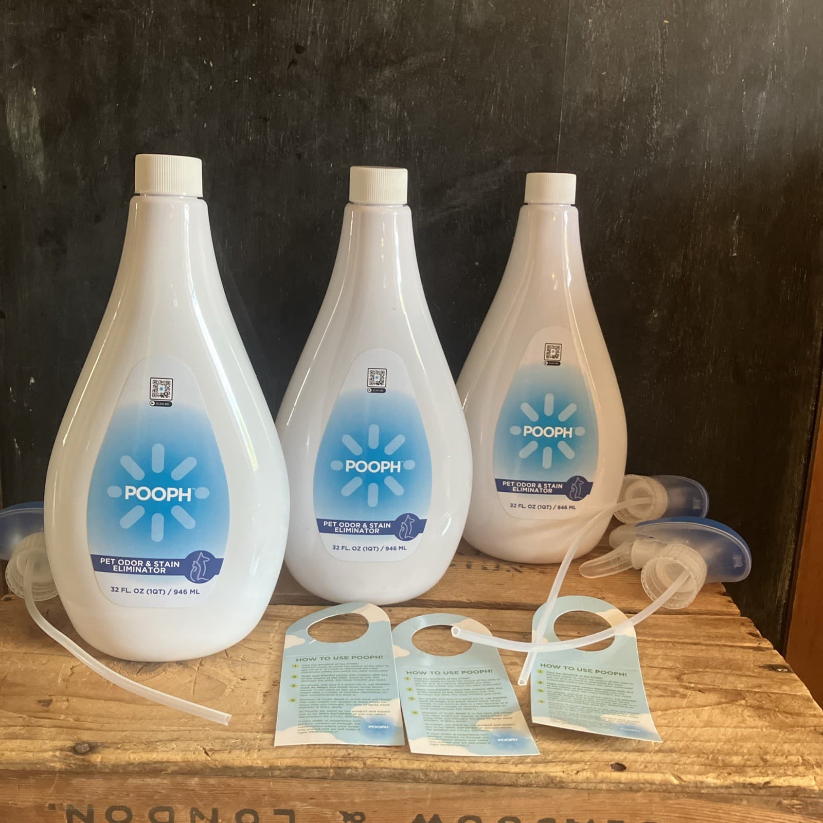 3X Pooph Pet Odor Eliminator (Large 32 oz Size) Freshener Spray For Dogs Cats 2