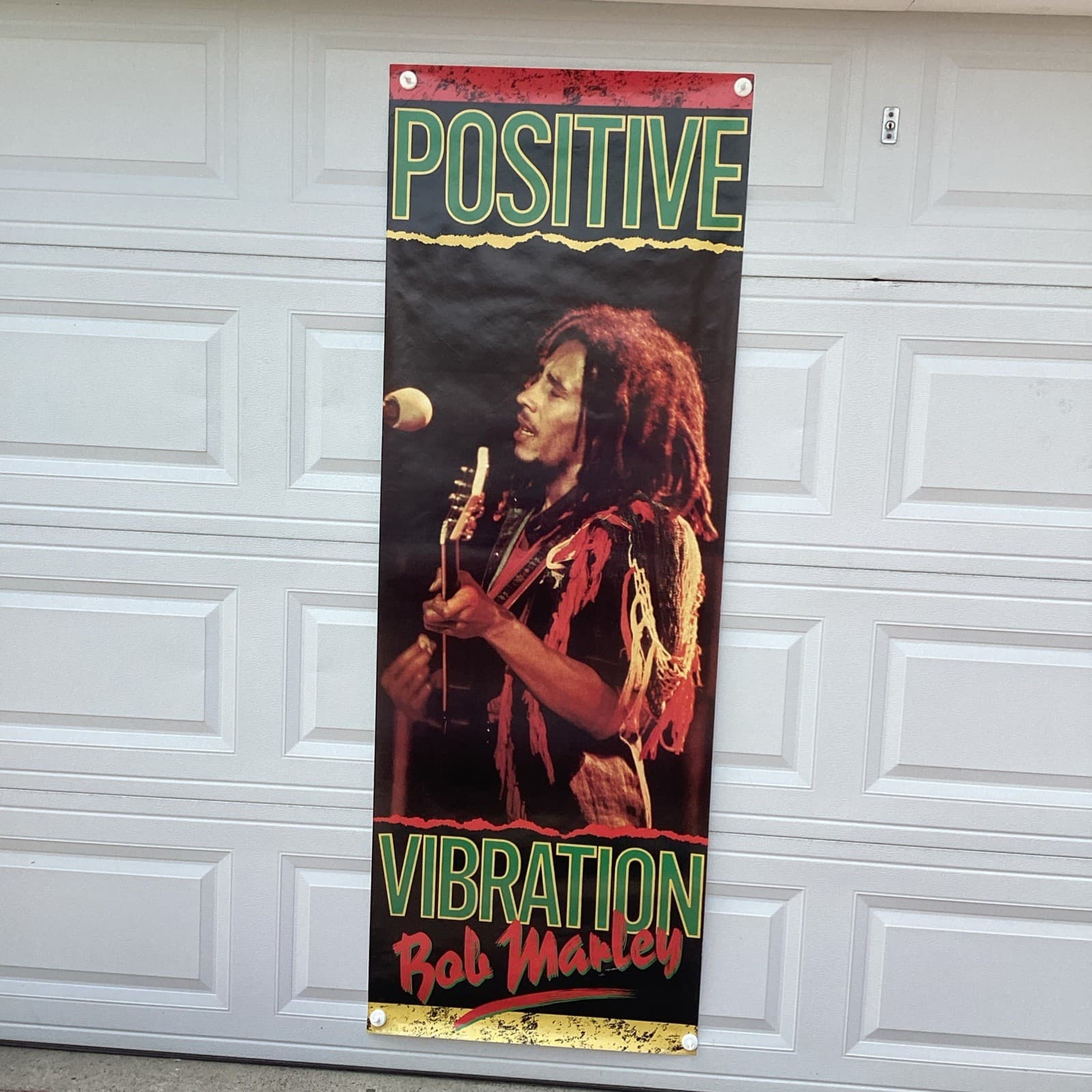 Vintage 1988 Bob Marley Positive Vibration Large Door Poster BL180 Reggae 26x75"