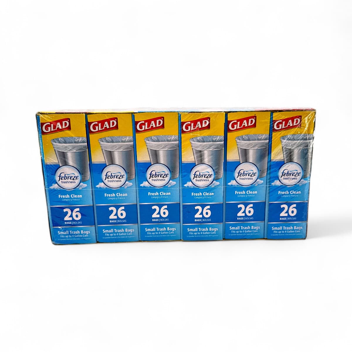 Glad Small Twist-Tie White Trash Bags Febreze Fresh Clean Scent 4-Gal 156 Count 3