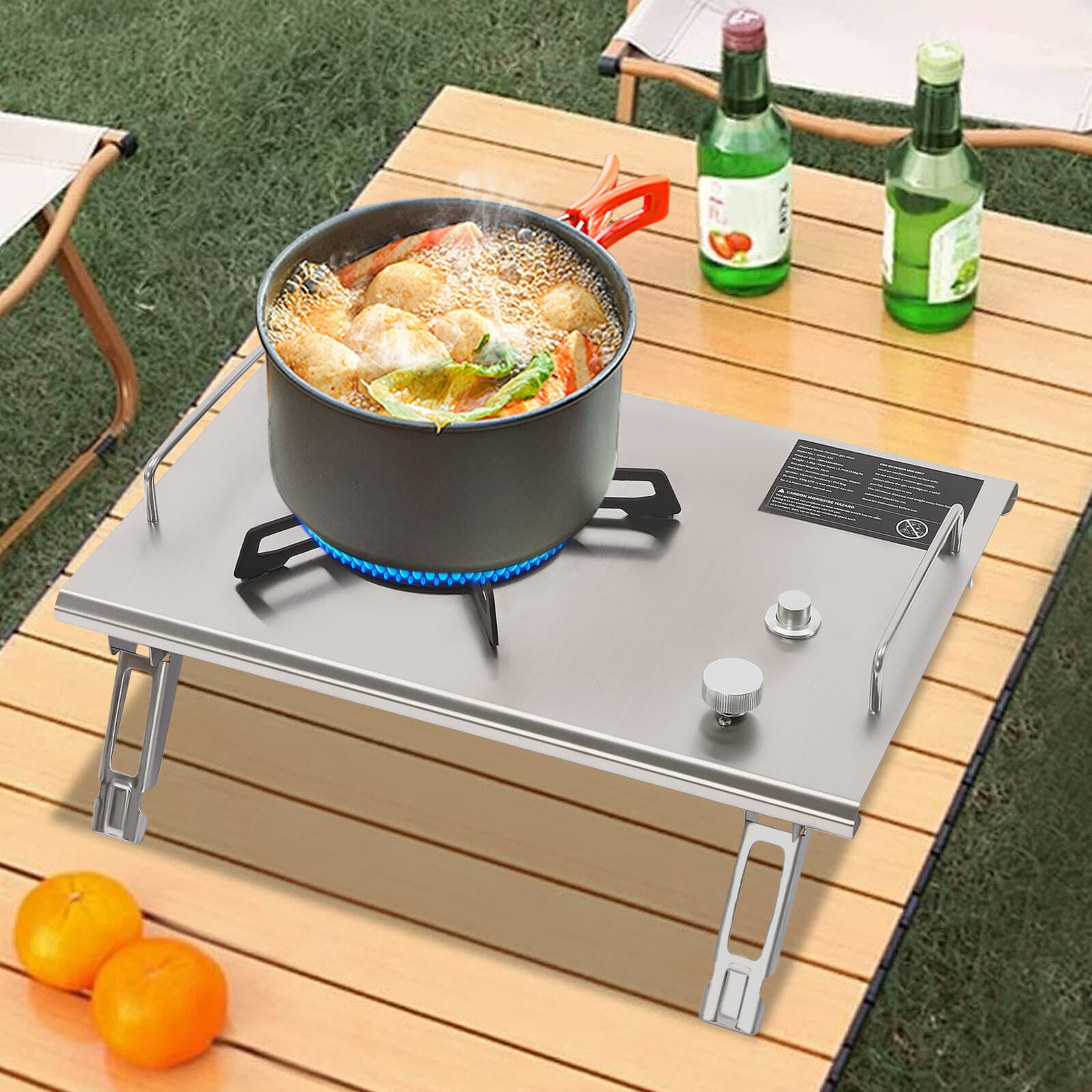 Camping Portable Gas Stove Outdoor Cooking Gas Powered Stove Electronic Ignition 5