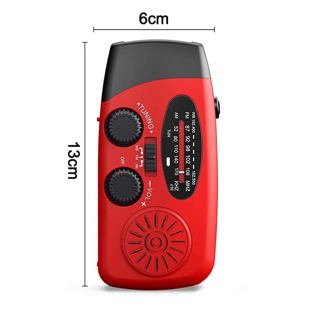 Solar Radio Hand Crank With LED Flashlight Multifunctional Emergency for Camping 5